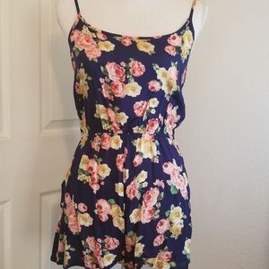 Blue floral romper